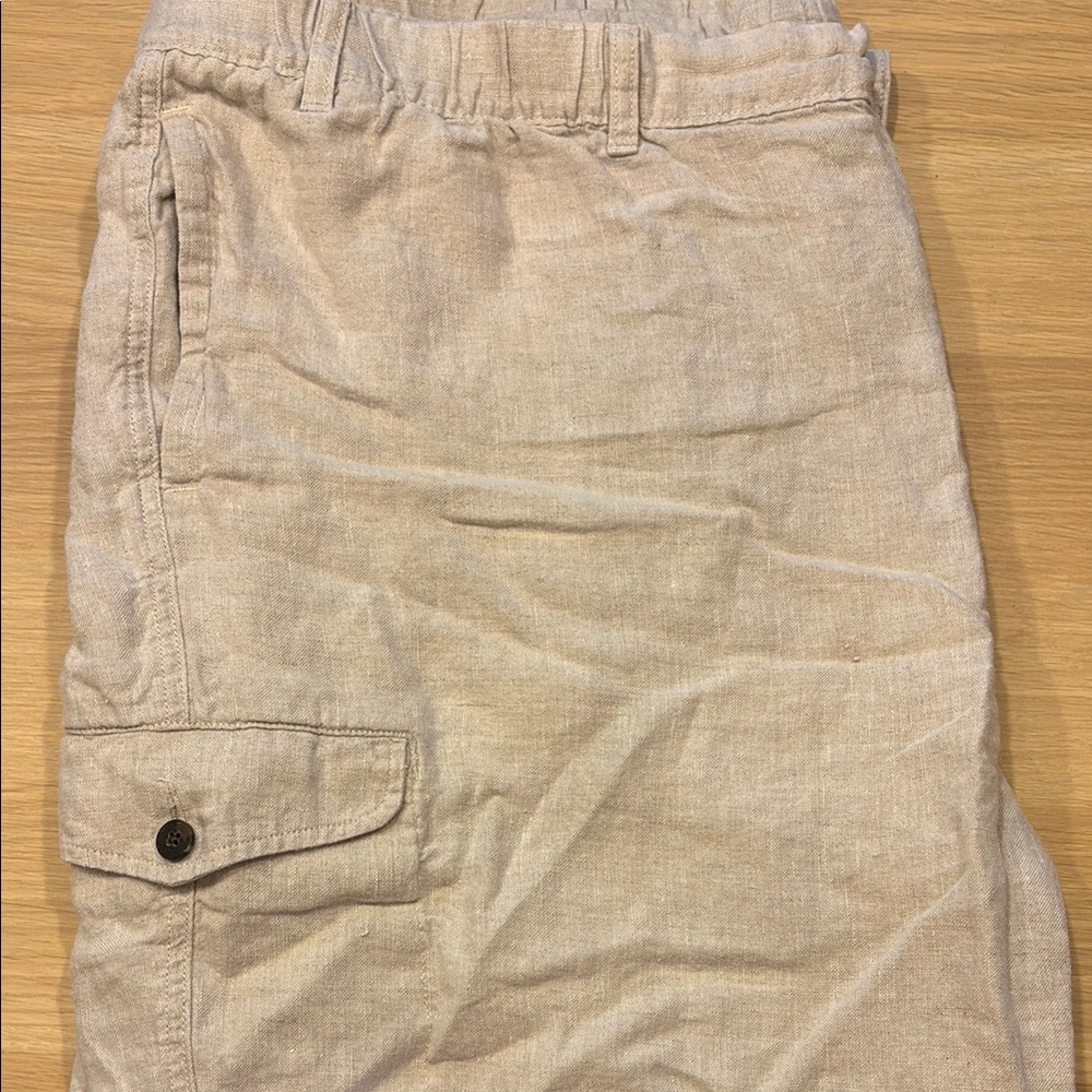 Beige Casual Shorts